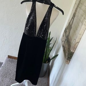 Venus-Sequin/velvet halter dress. Show stopper!